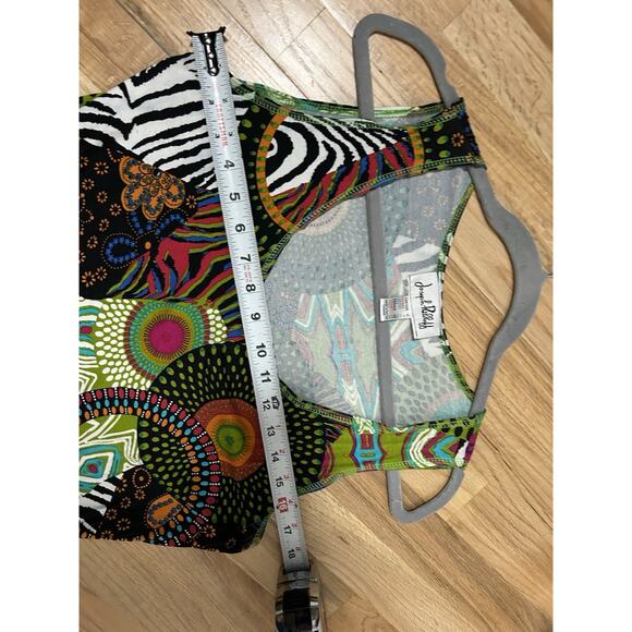 Joseph Ribkoff Artsy Dress Laganenloook Vintage Colorful Print Patchwork Size 12 - Picture 6 of 8